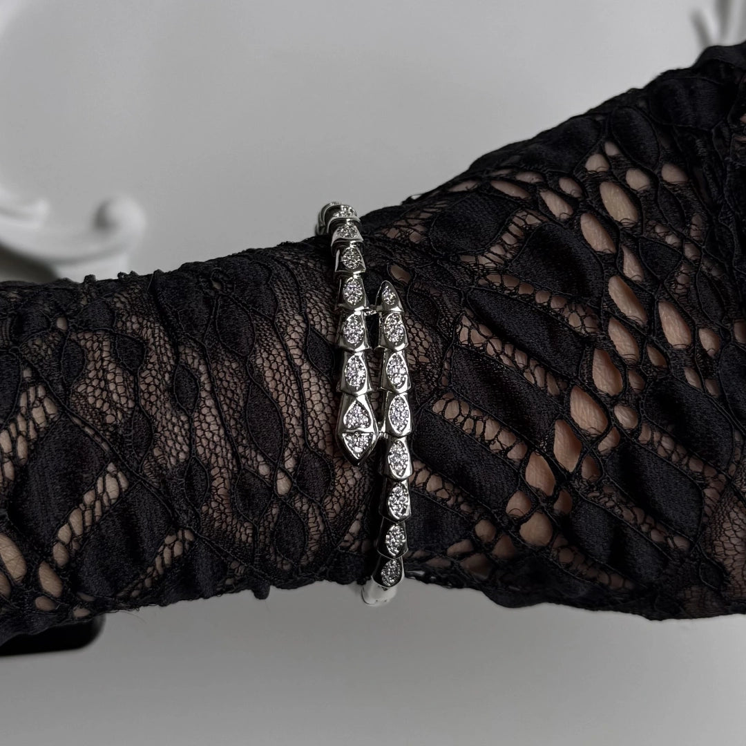 Luxury Serpent Kelepçe Zirkon Taşlı Bileklik