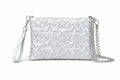 Yıldız Desenli Gümüş Simli Clutch Portföy Çanta