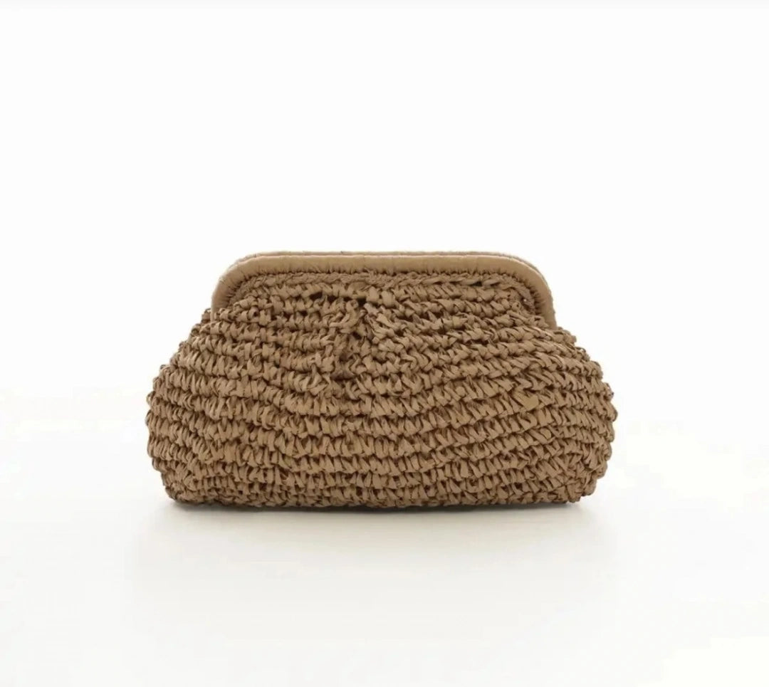 Mng Model Rattan Clutch Çanta