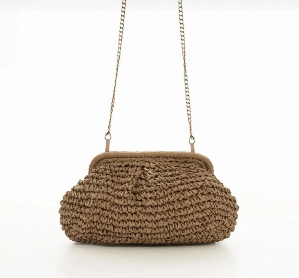 Mng Model Rattan Clutch Çanta