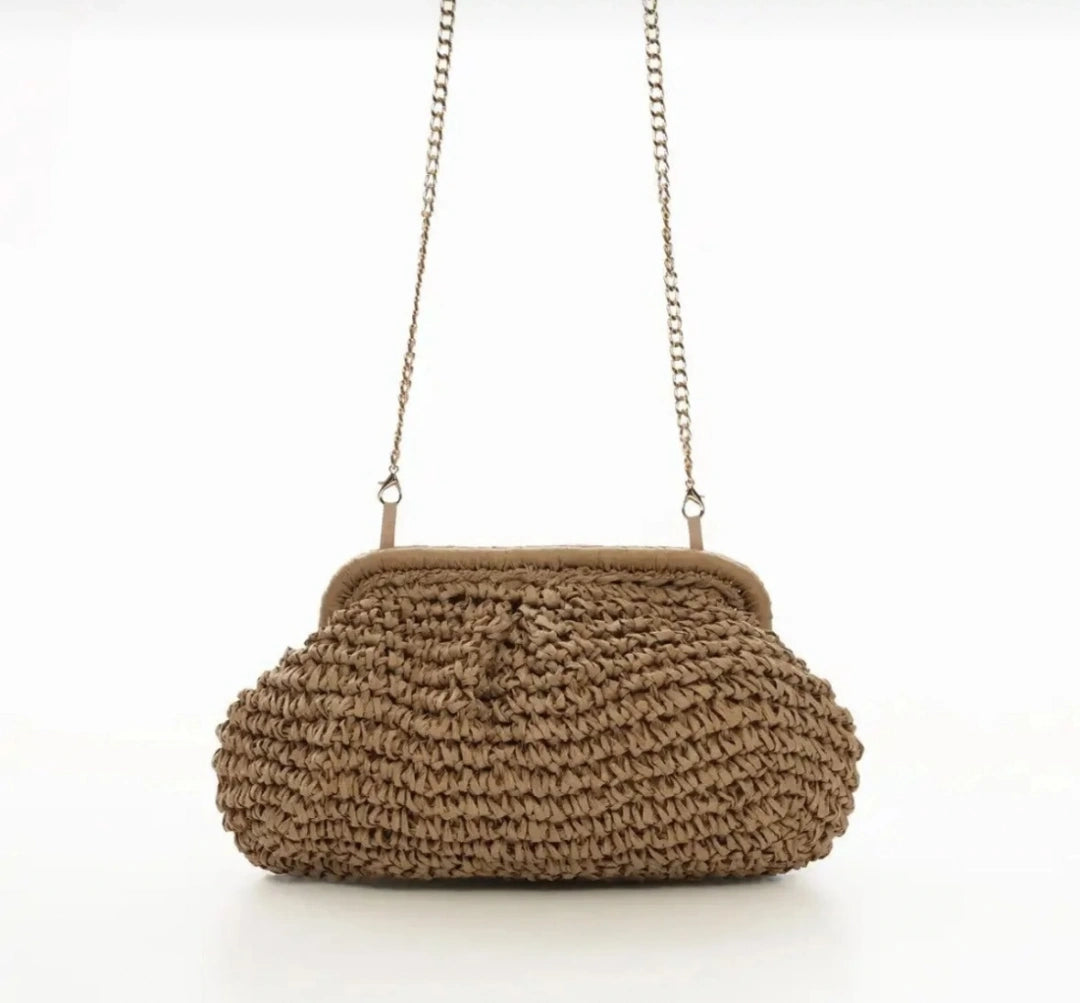 Mng Model Rattan Clutch Çanta