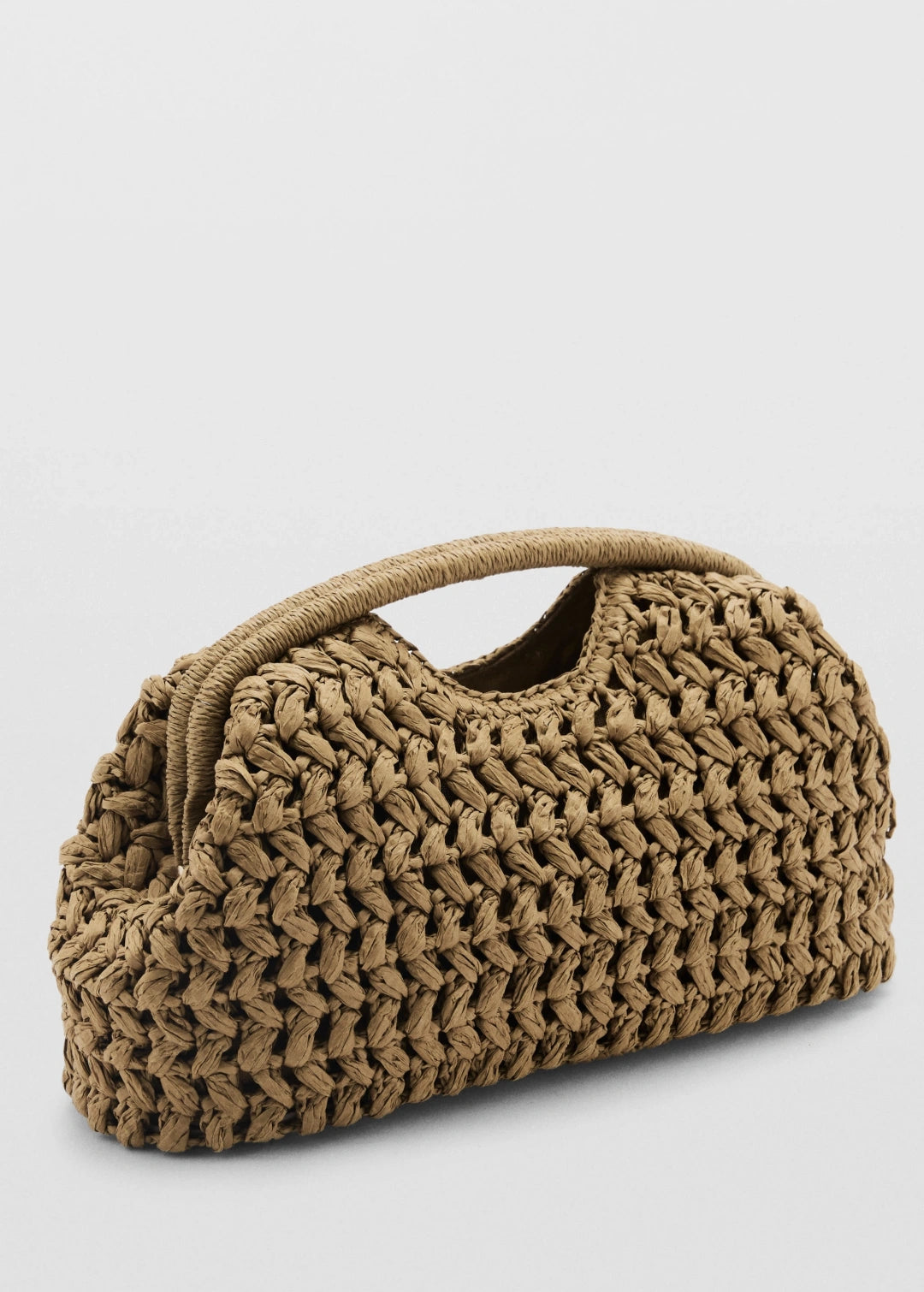 Camel Hasır Mng Clutch Çanta