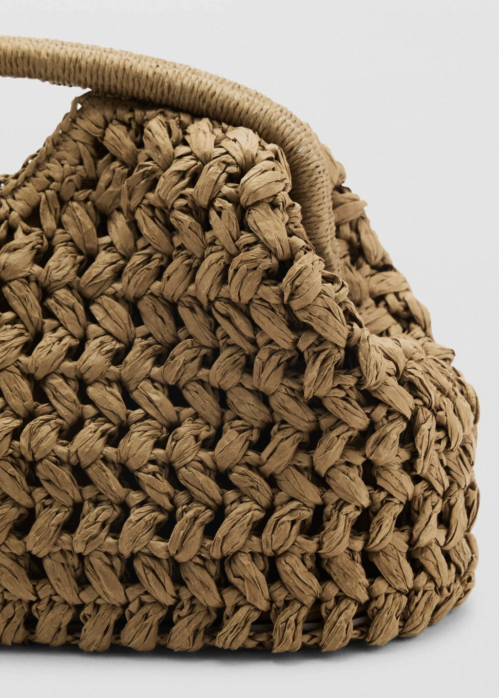 Camel Hasır Mng Clutch Çanta