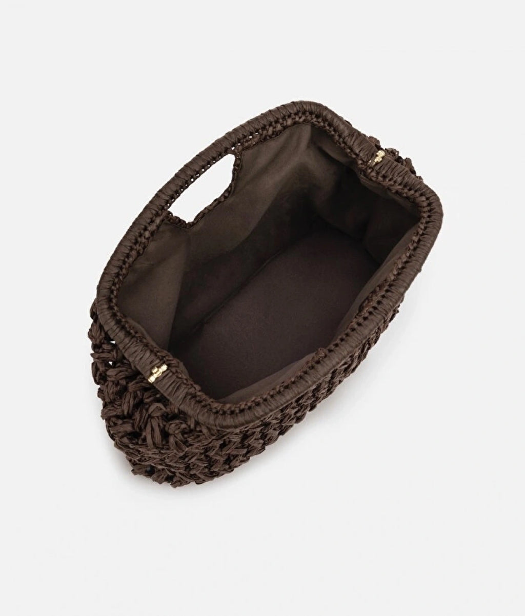 Acı Kahve Hasır Mng Clutch Çanta
